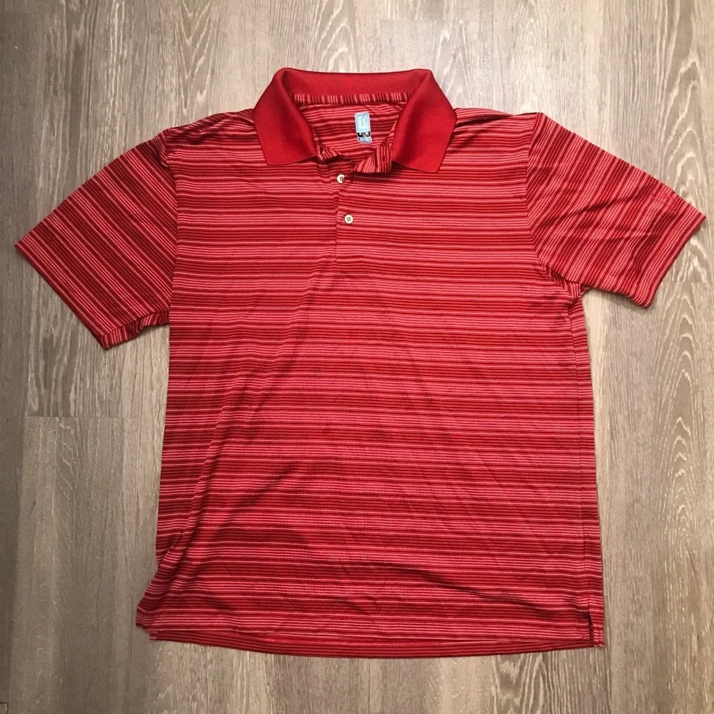PGA Tour Golf Striped Polo Shirt Men’s Size XL